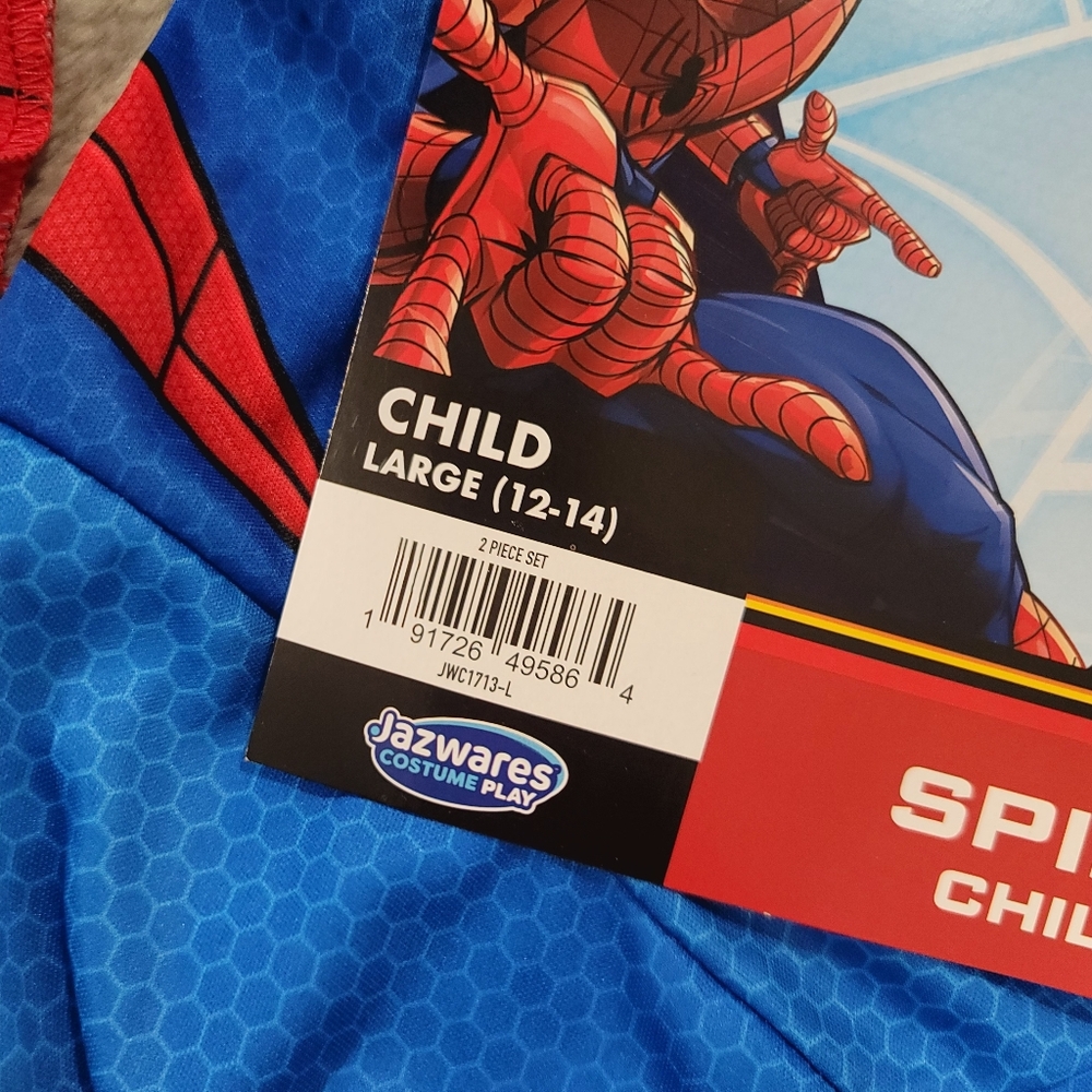 New JAZWARES Marvel Spider-Man Child Costume Suit And Mask Size Large 12-14 - Picture 10 of 16